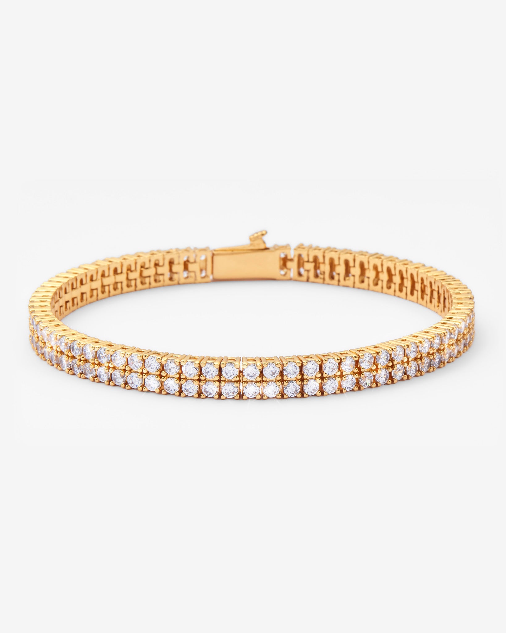 5mm Double Row Tennis Bracelet - Gold