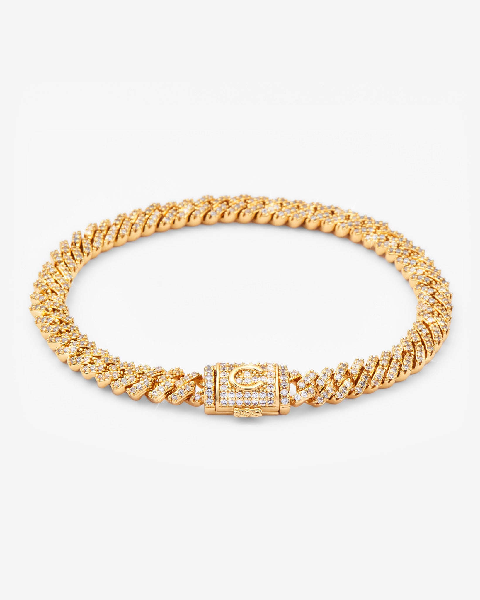 5mm Iced Prong Bracelet - Gold – Cernucci