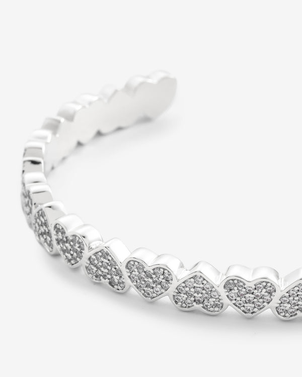 6mm Iced Repeating Heart Bangle