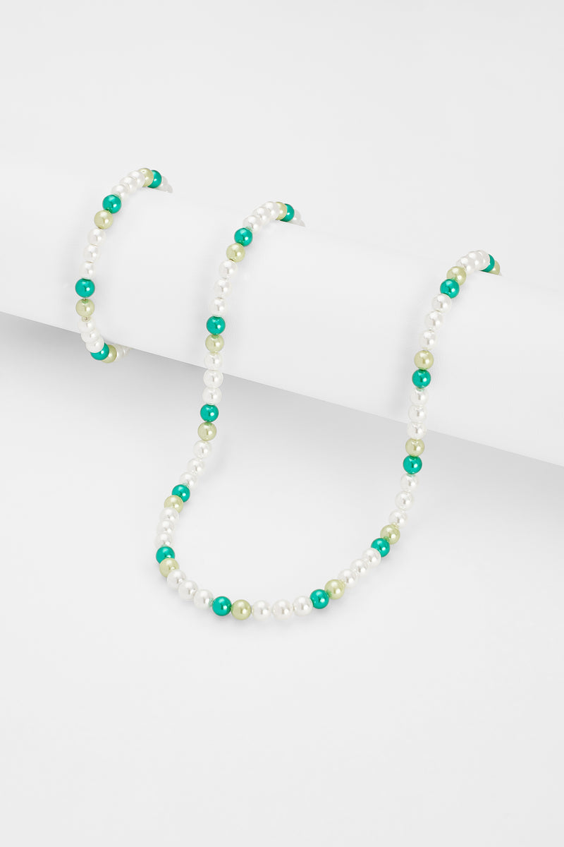 6mm Pearl Necklace + Bracelet Bundle - Green Alternate