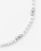 6mm Pearl Necklace - Blue/Grey/White