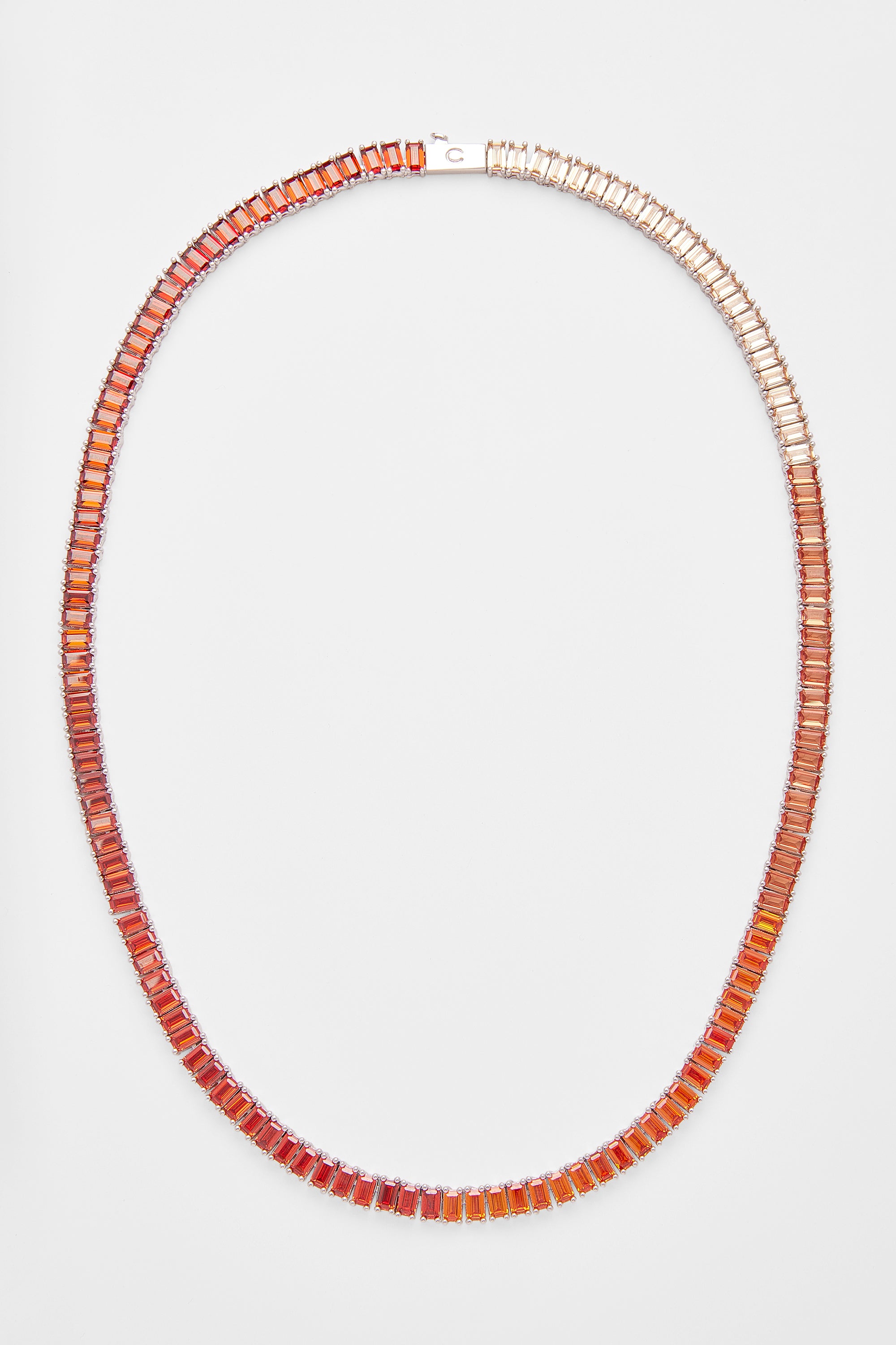 6 mm Sunset Ombre Tennis Baguette Kette