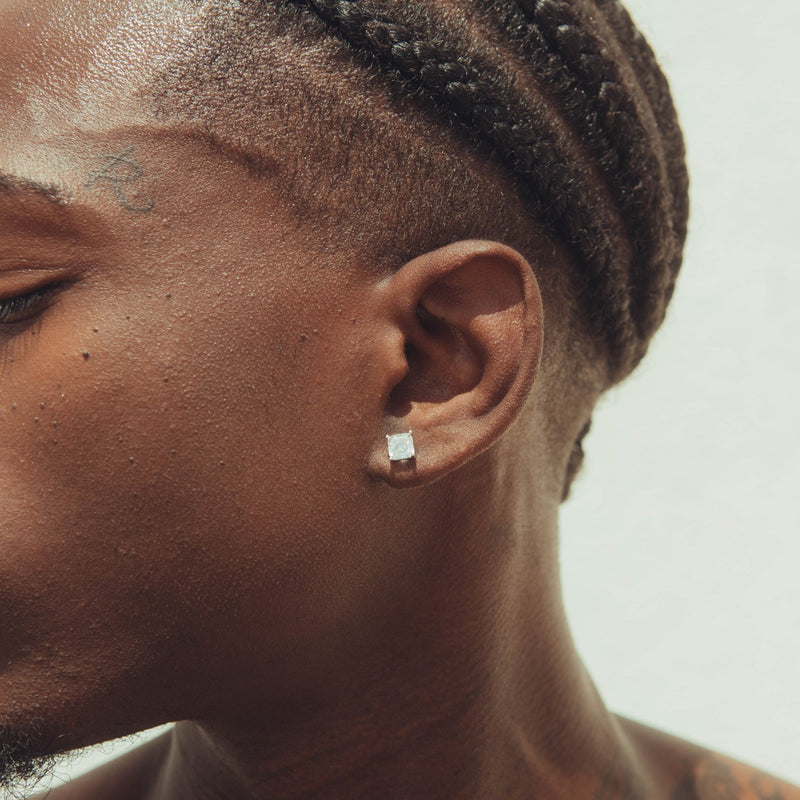 6mm Square Cut Stud Earrings – Cernucci - Main Image