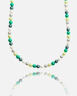 6mm Pearl Necklace - Green Multi
