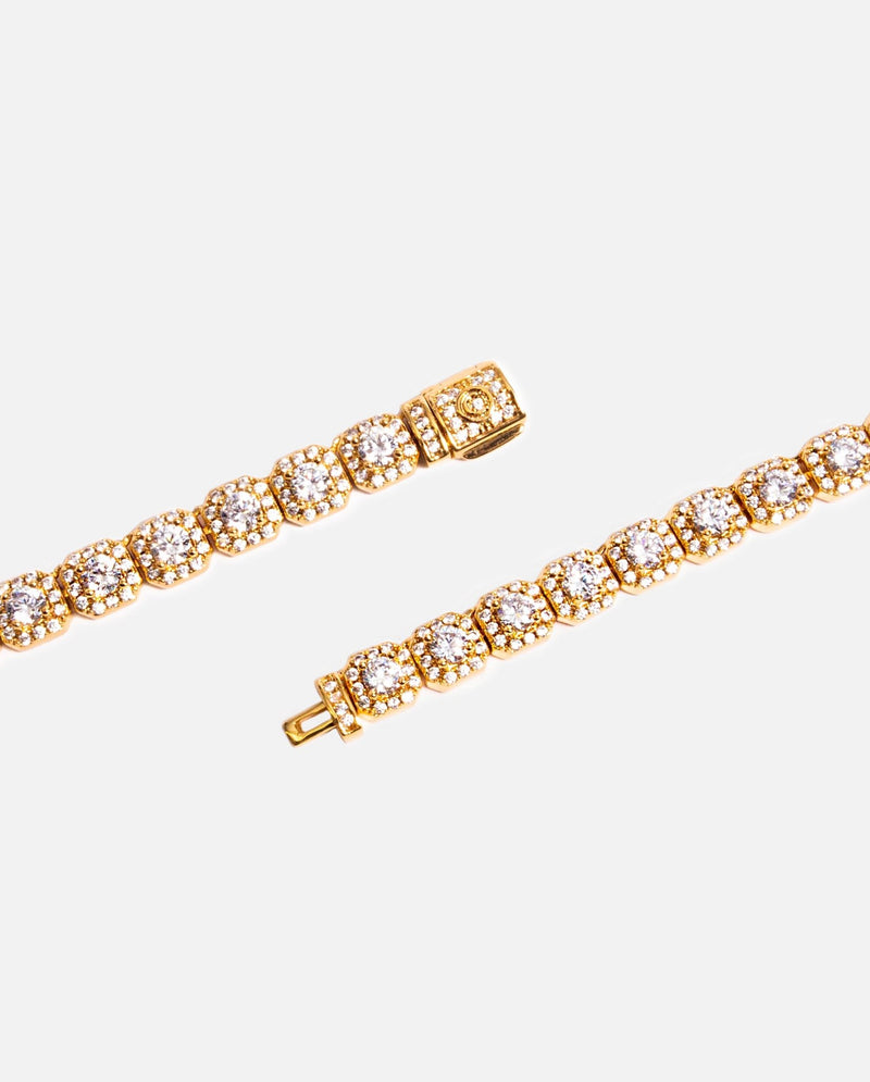 7mm Clustered Tennis Chain - Gold - Cernucci