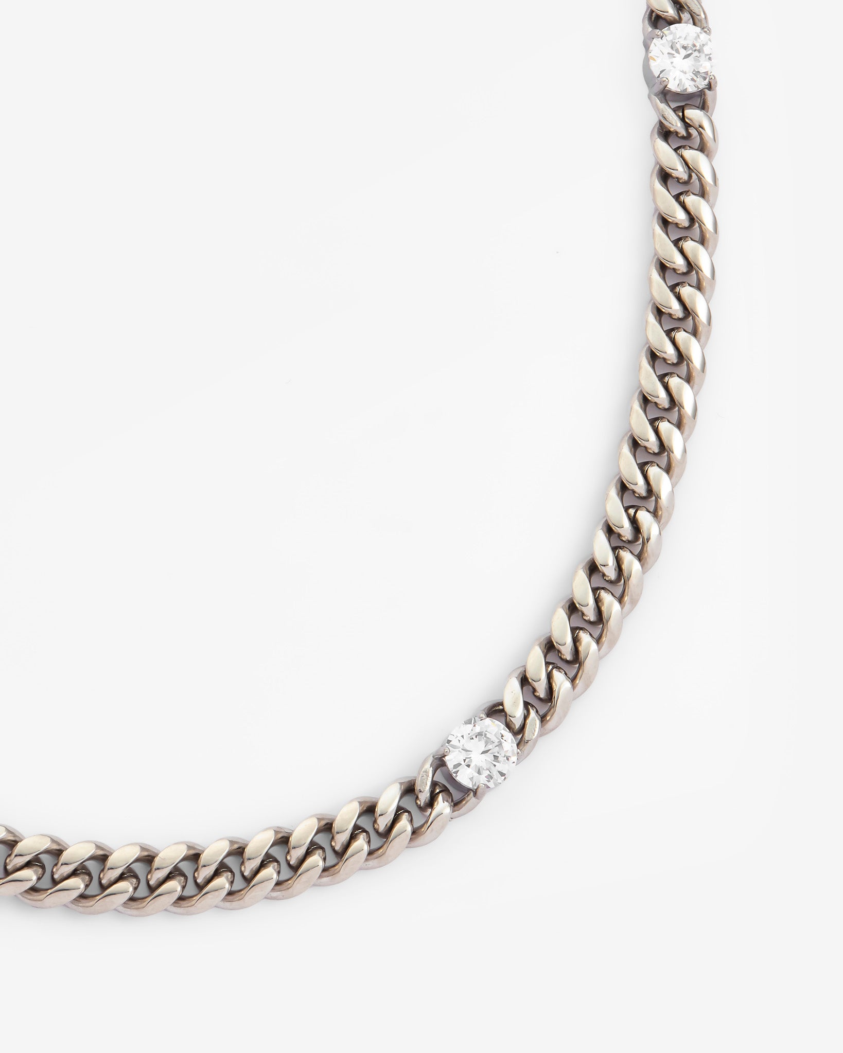 8 mm kubanische Kette mit klarem Stein