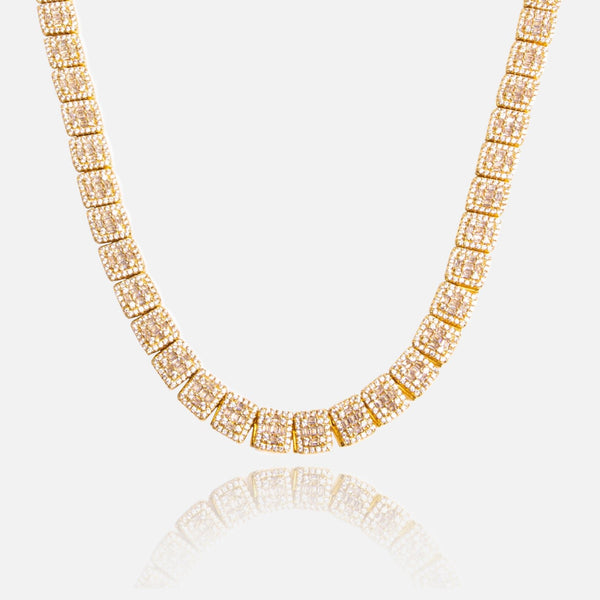 8mm Clustered Baguette Tennis Chain - Gold – Cernucci