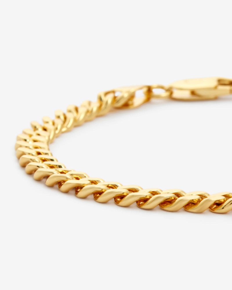 925 5mm Cuban Bracelet - Gold