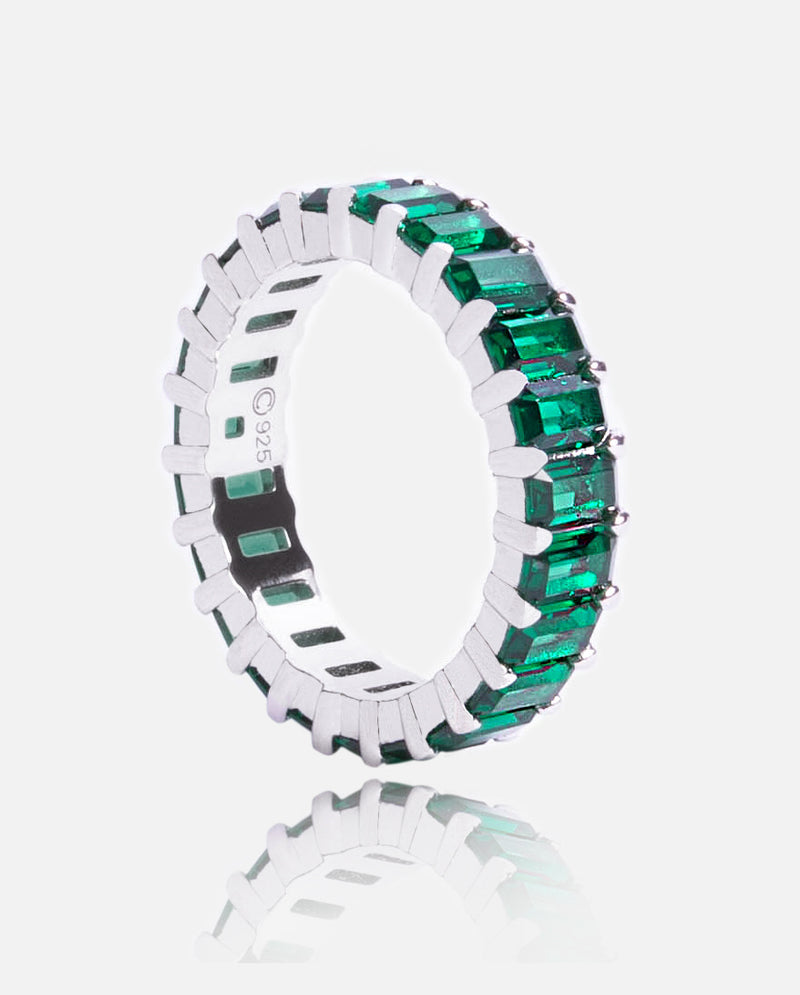 3mm Baguette Ring - Deep Green