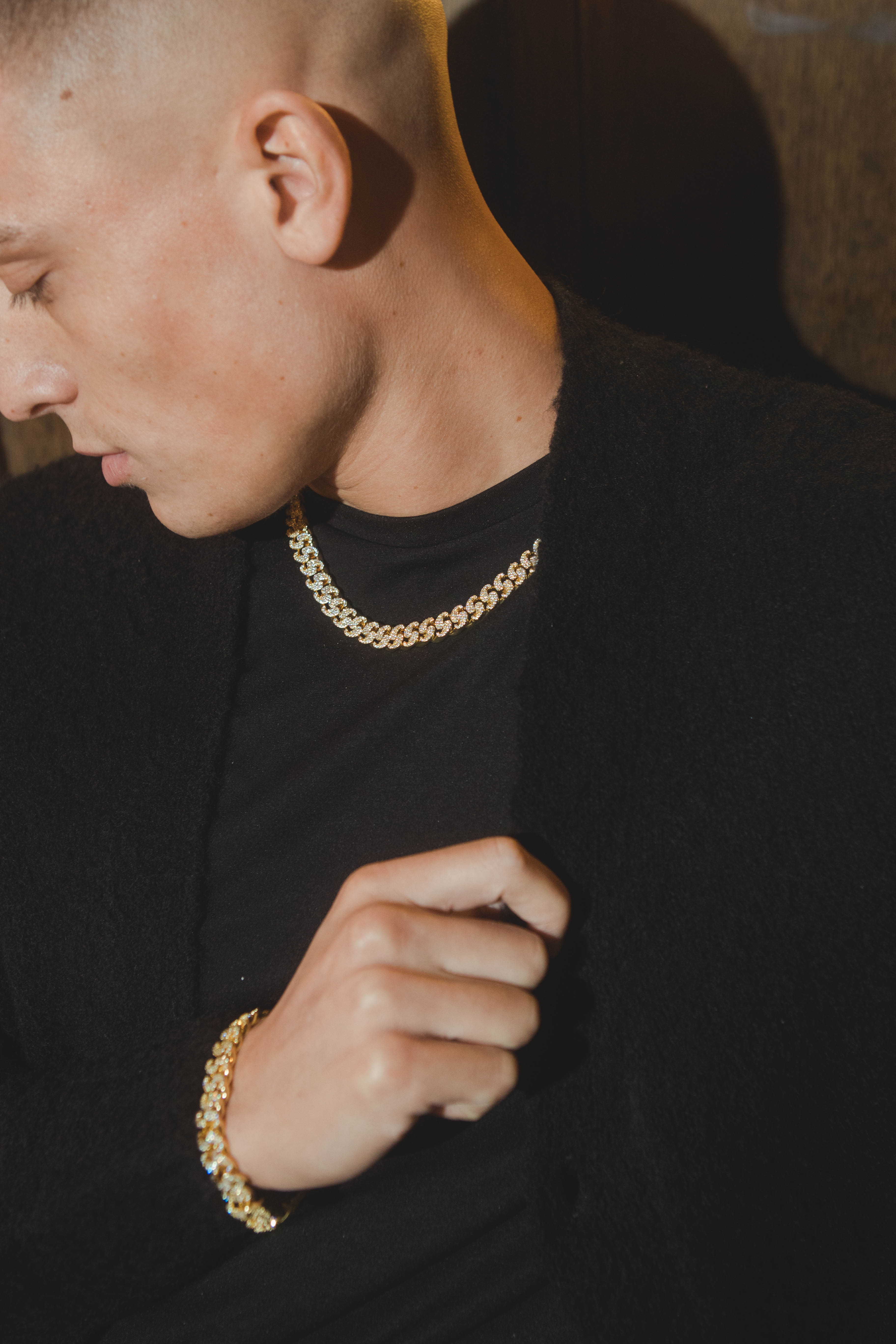 10mm Iced Paisley Chain - Gold