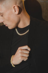 10 mm Iced Paisley Kette - Gold