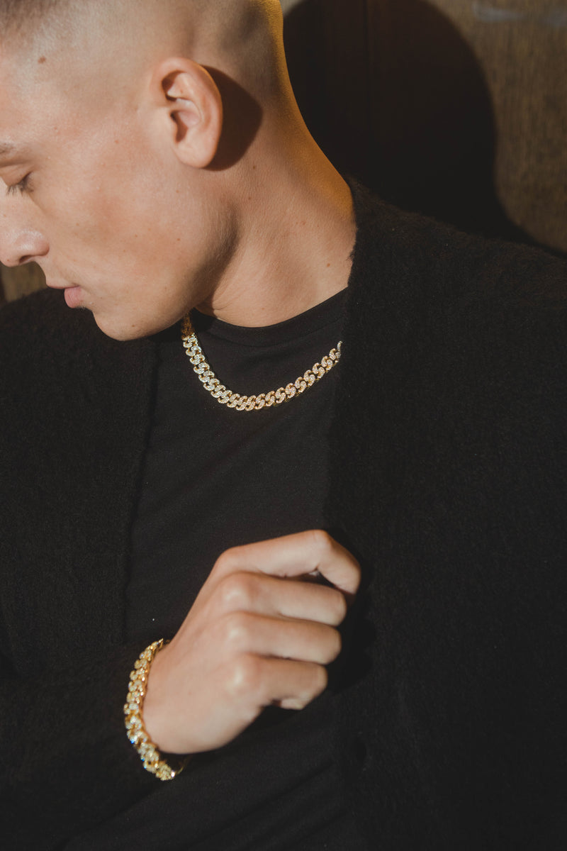 10 mm Iced Paisley Kette - Gold