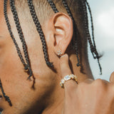 925 Flower Earrings - Gold
