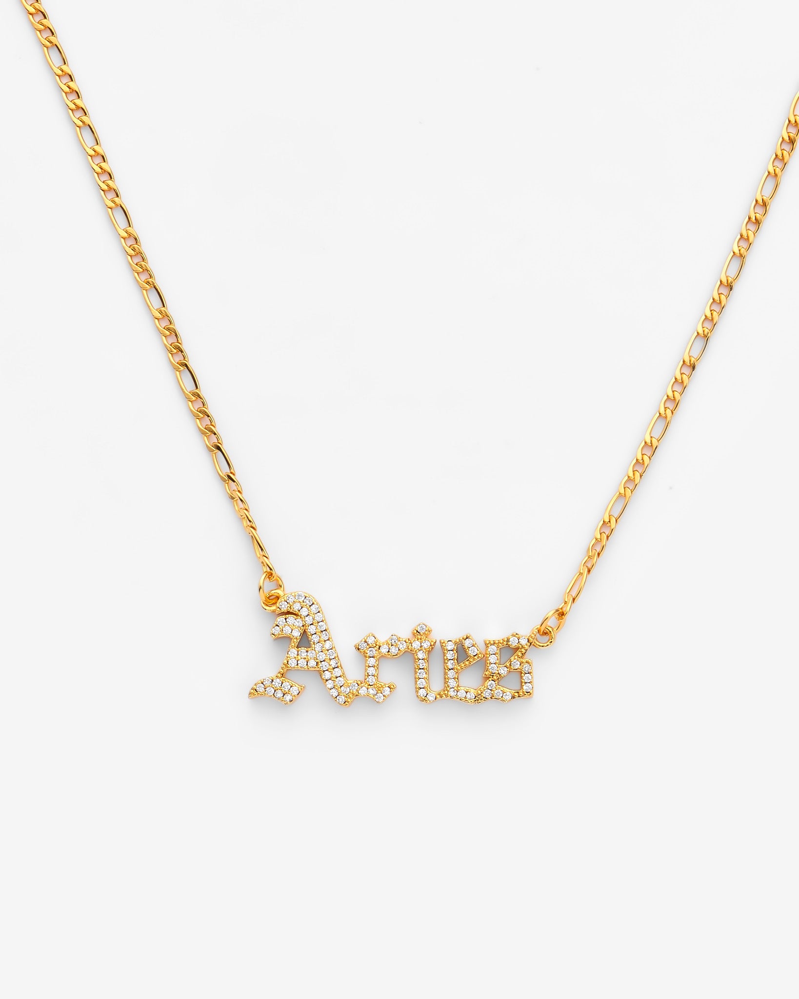 Iced Aries Zodiac Necklace - Gold - 3mm – Cernucci