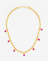 Baguette Bezel Curb Chain - Gold