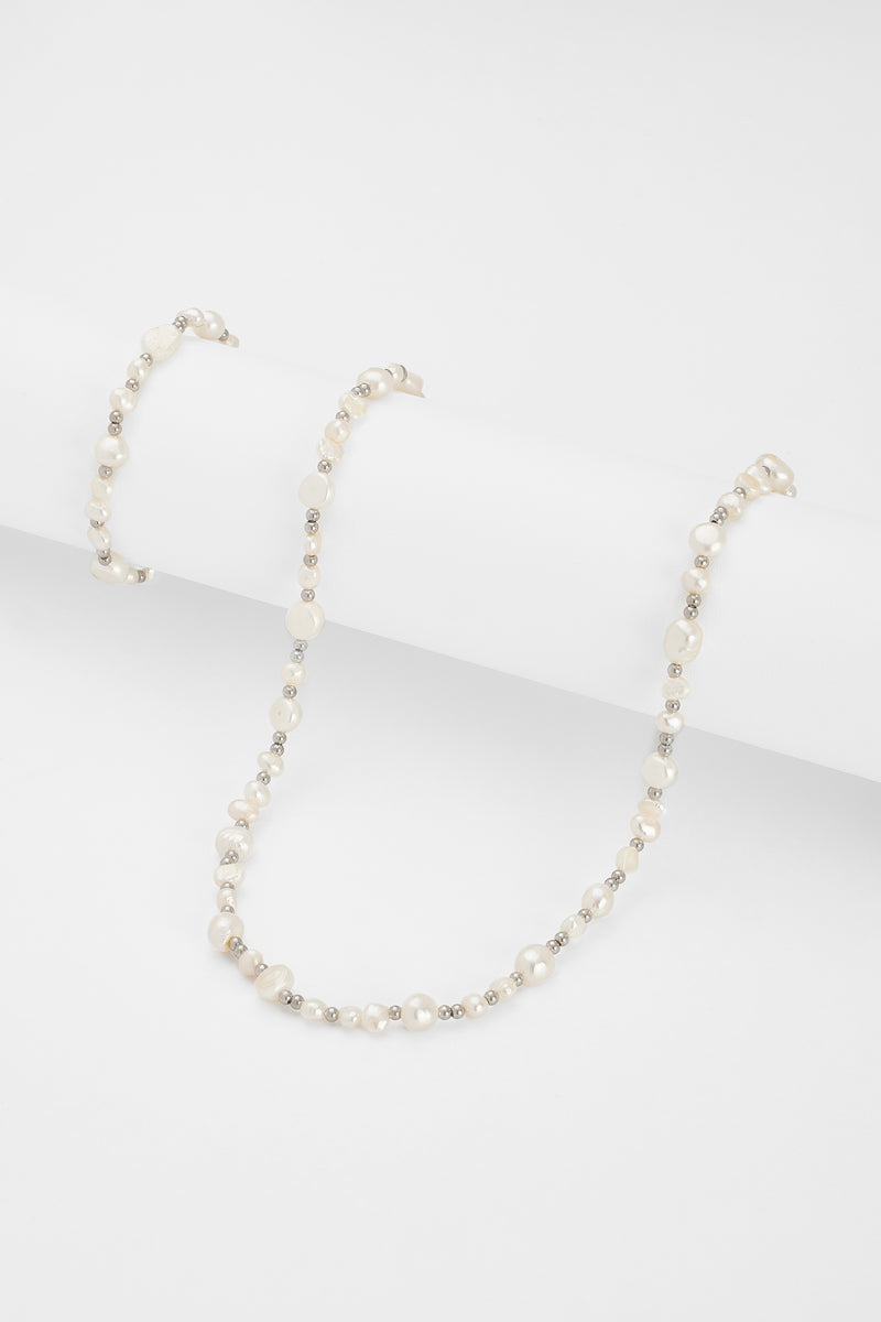 Beaded Baroque Freshwater Pearl Necklace + Bracelet Bundle