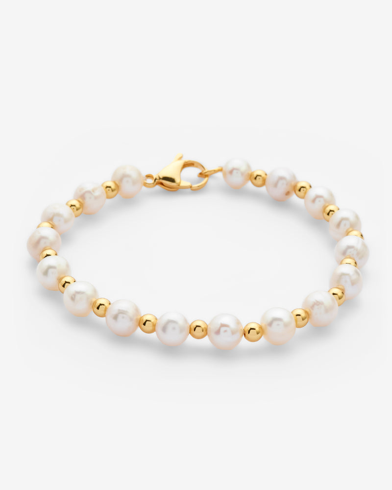 Beaded Pearl Bracelet - Gold