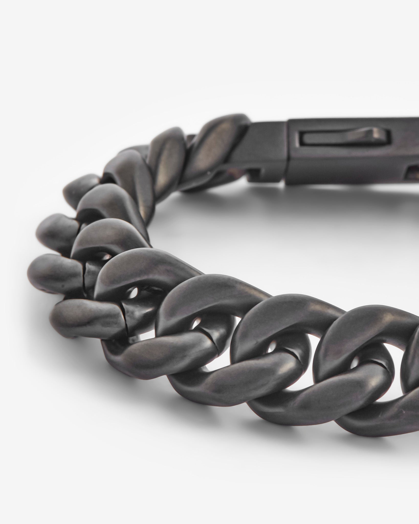 Coated Cuban Bracelet - Black - 12mm