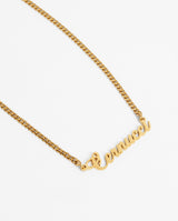 Cernucci Cursive Font Necklace - Gold