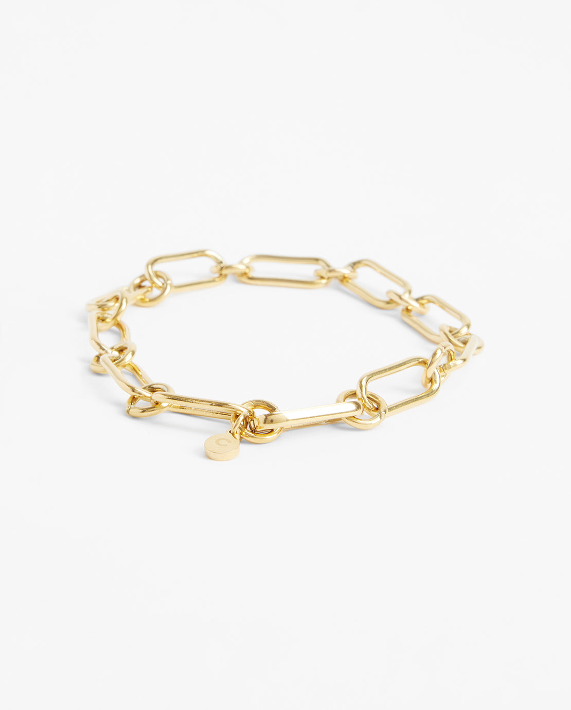 Chunky Chain Link Bracelet - Gold - 8mm