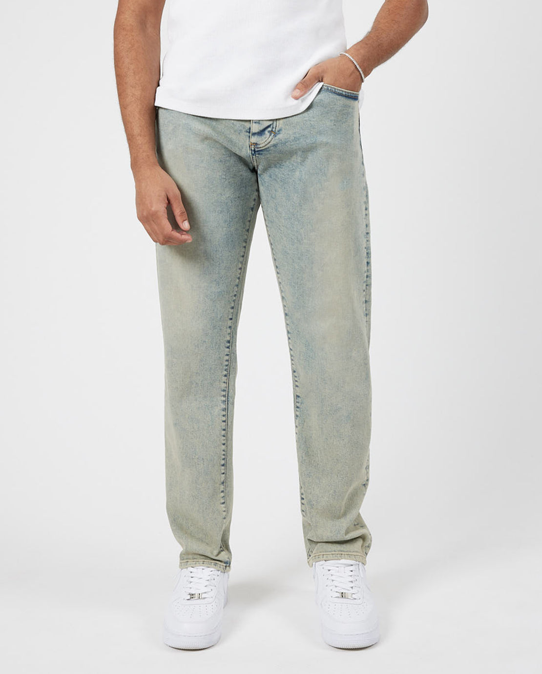 Straight Leg Jeans - Vintage Blau
