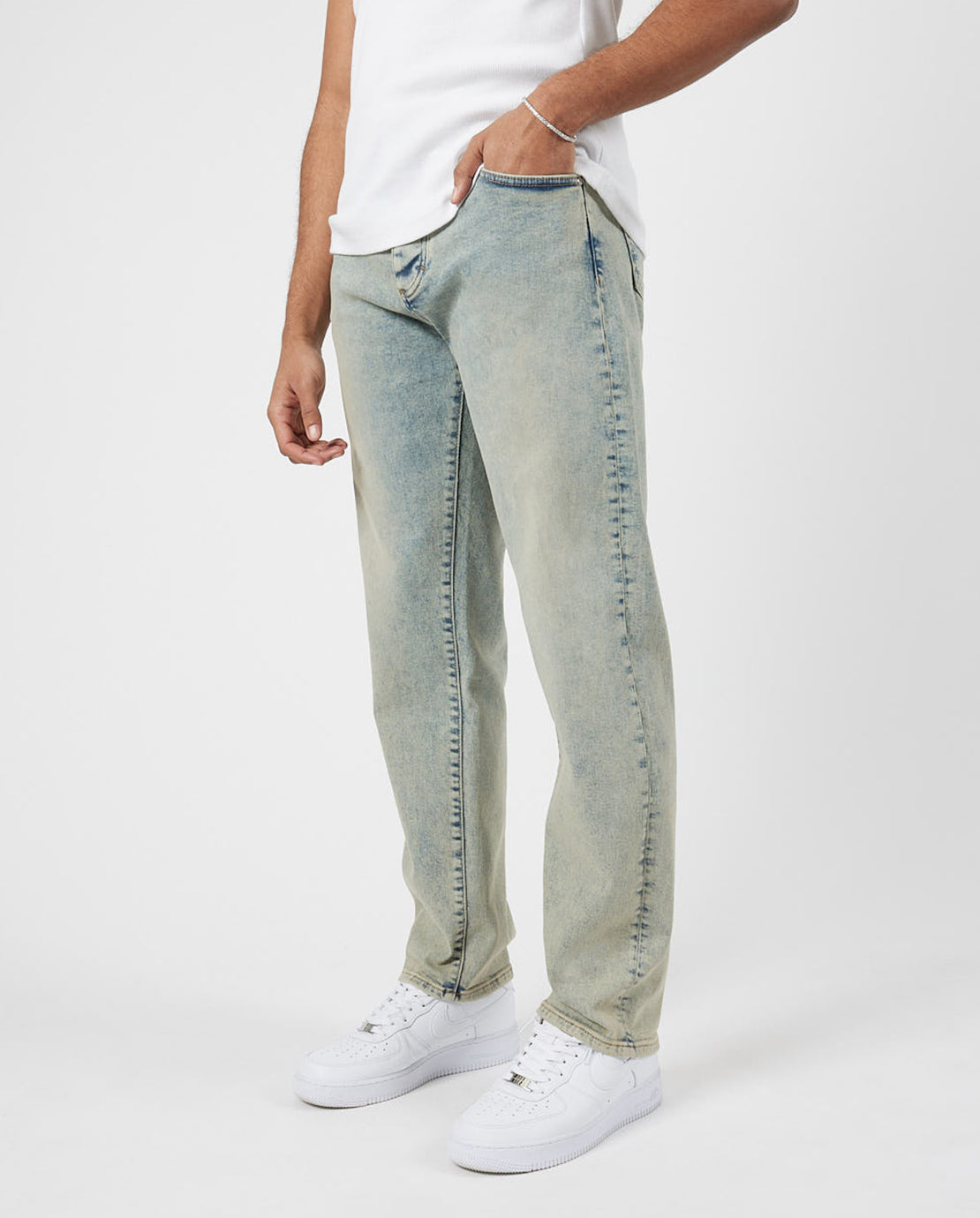 Straight Leg Jeans - Vintage Blau