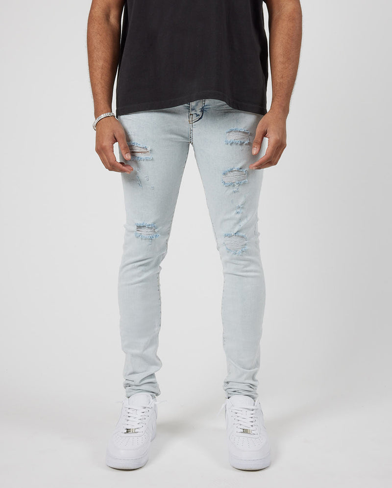 Skinny Ripped Jeans Ice Blue – Cernucci