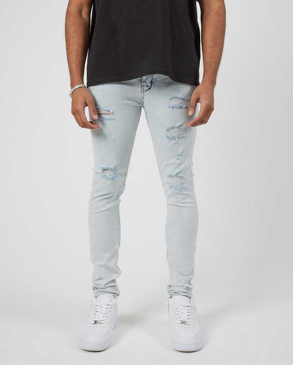 Skinny Ripped Jeans - Ice Blue