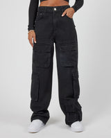 Multi Cargo Pocket Jeans - Black
