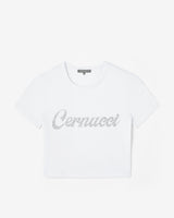 Cernucci Diamante Cropped T-Shirt - White