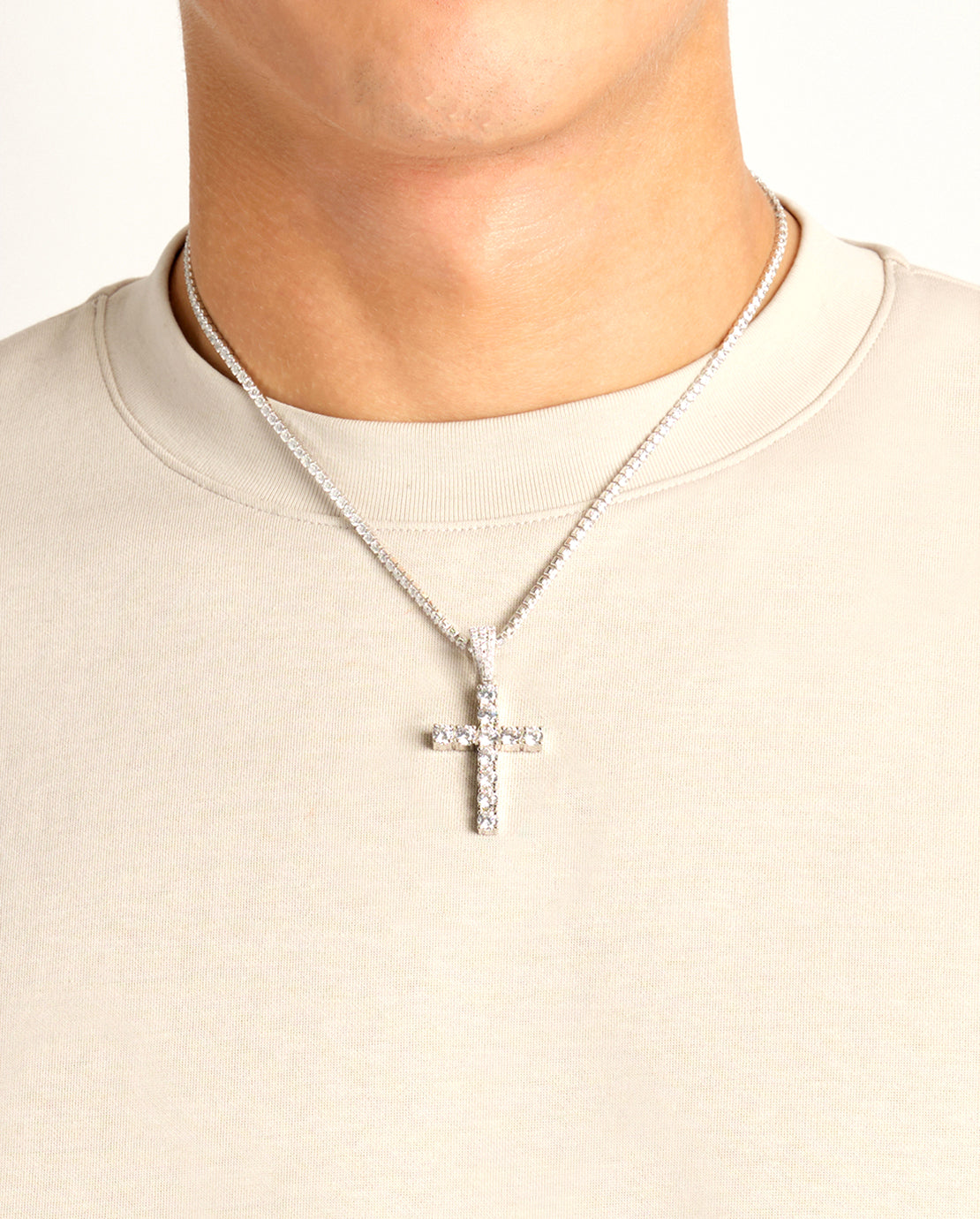Iced Cross Pendant - 30mm