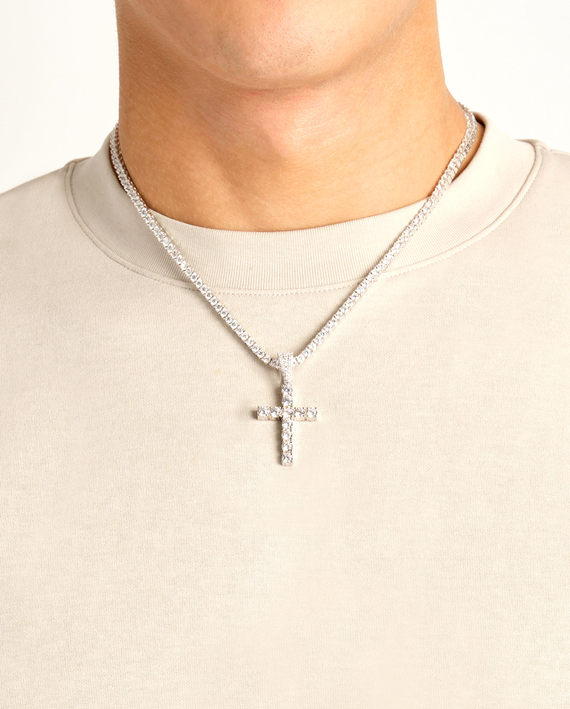 Iced Cross Pendant - 30mm