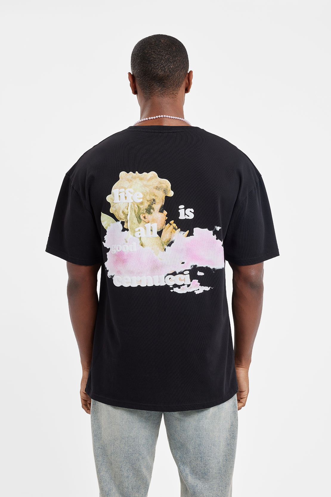 Das Leben ist gut Cherub T-Shirt - Schwarz