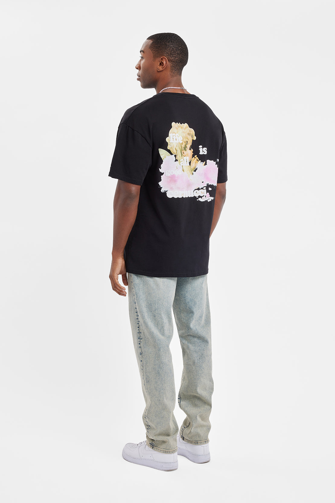 Das Leben ist gut Cherub T-Shirt - Schwarz