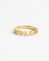 Cernucci Branded Font Ring - Gold