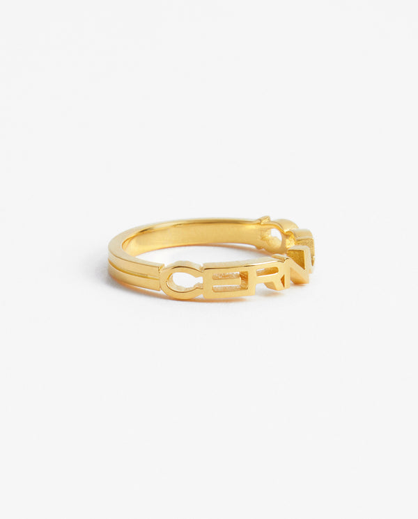 Cernucci Branded Font Ring - Gold