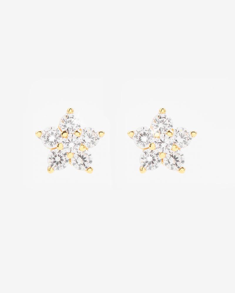 Iced Flower Earrings - Gold