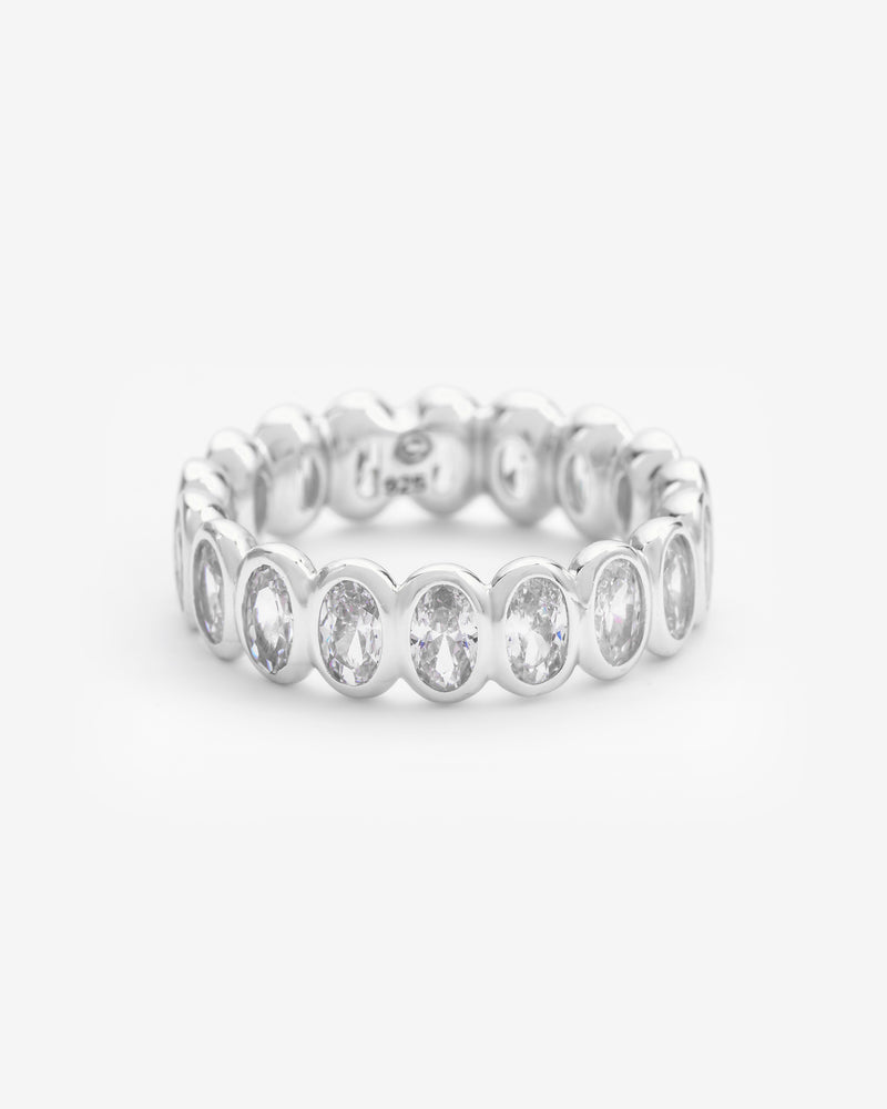 Iced Oval Infinity Ring
