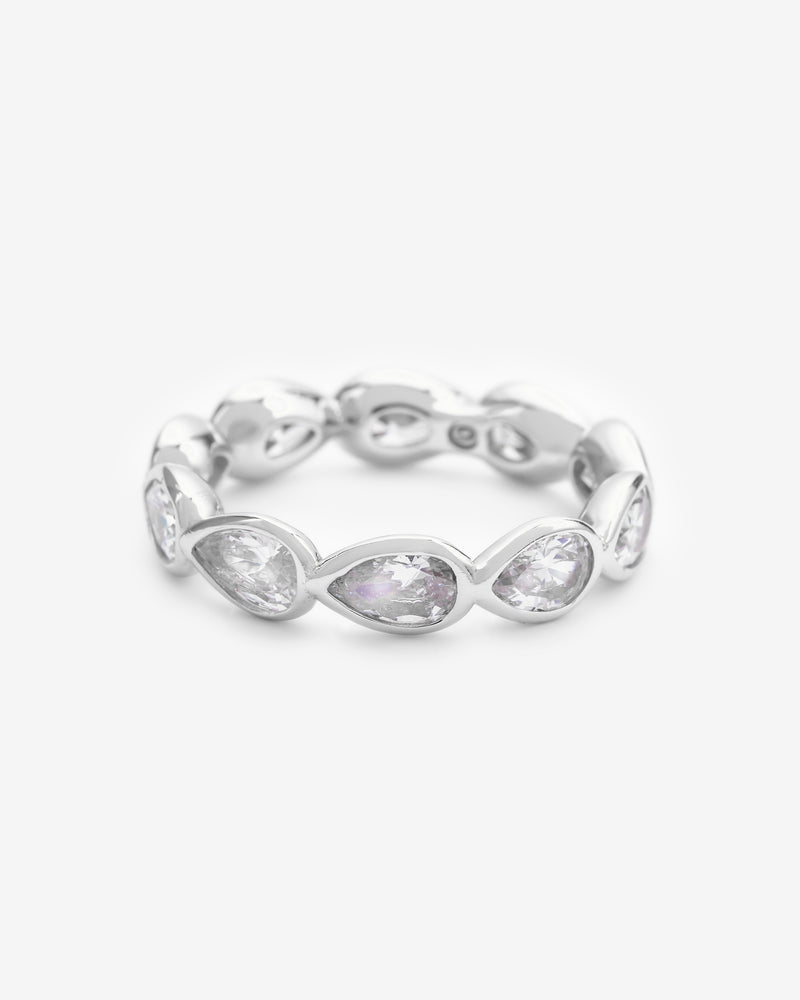Diamond Pear Infinity Ring - White Gold