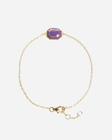 Emerald Cut Charm Bracelet - Purple