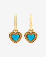 Heart Enamel Hoop Earrings - Gold
