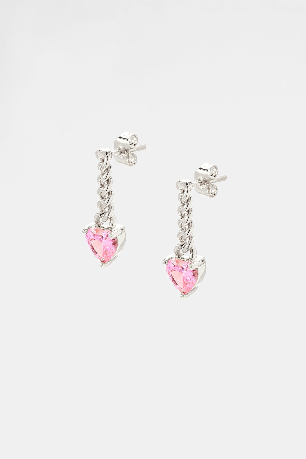 Heart Cuban Drop Earrings
