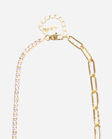 Half Tennis Half Hermes Necklace - Gold