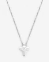 Iced Cross Box Chain Necklace