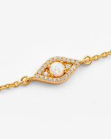 Iced Opal Mini Evil Eye Bracelet - Gold