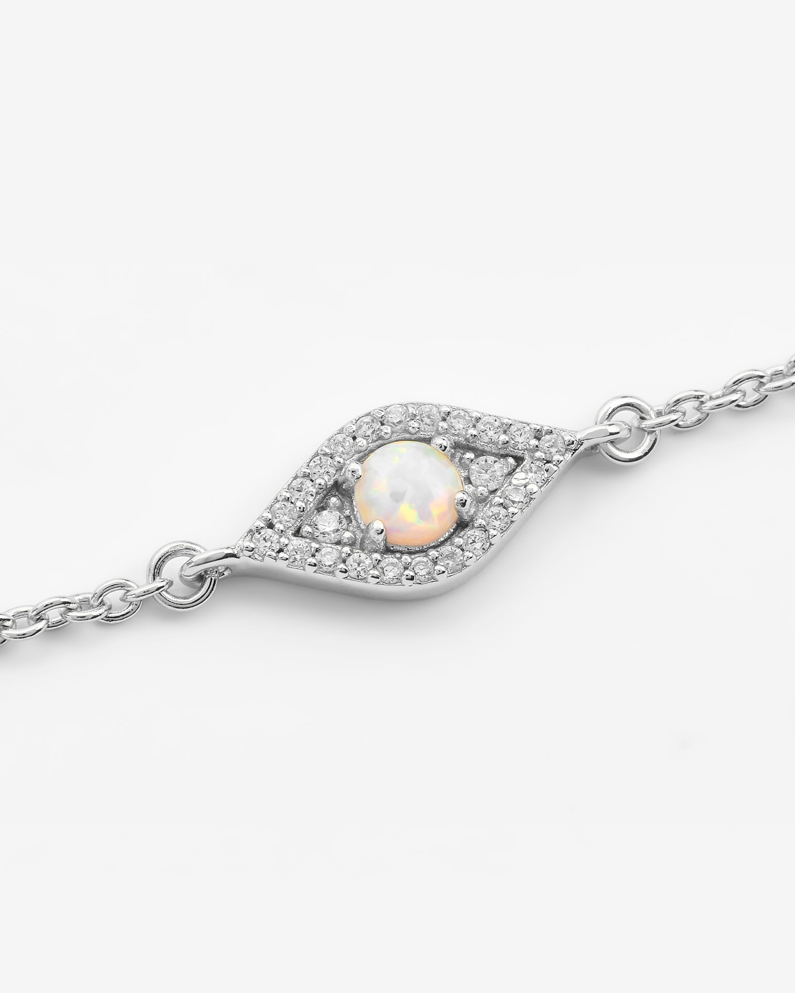 Iced Opal Mini Evil Eye Armband