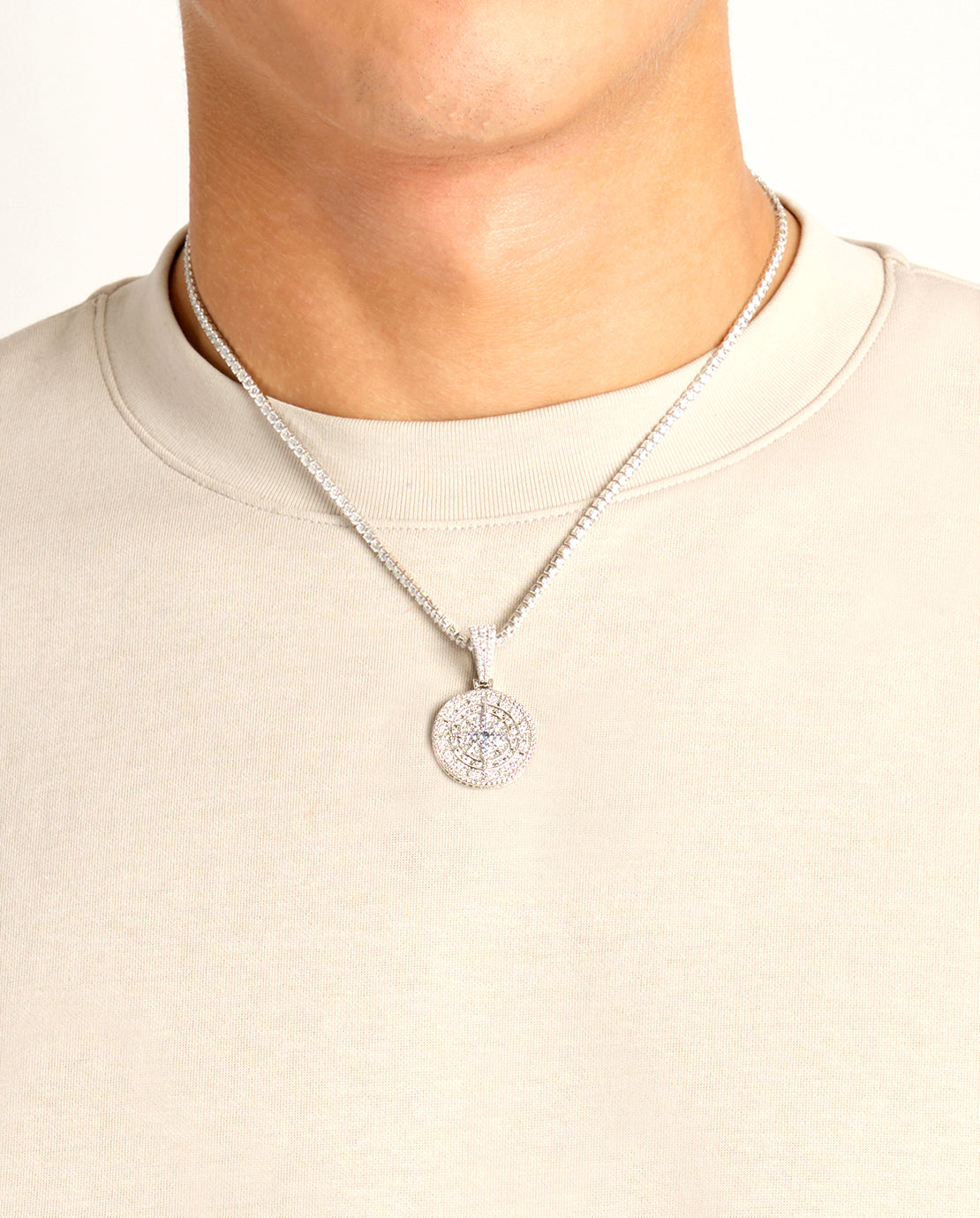 Iced Compass Pendant