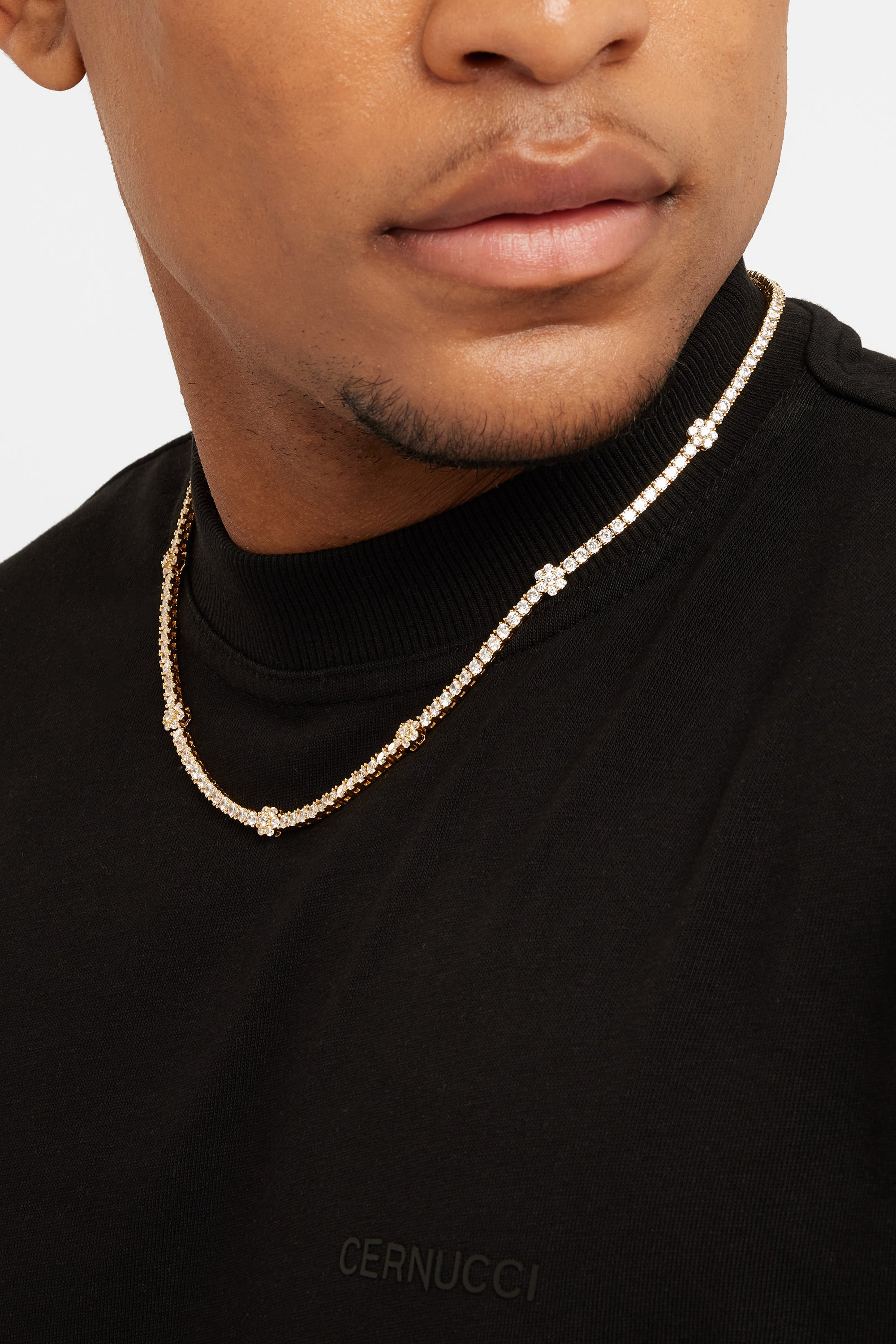 Tenniskette mit Blumendetail und Eisblumen - Gold