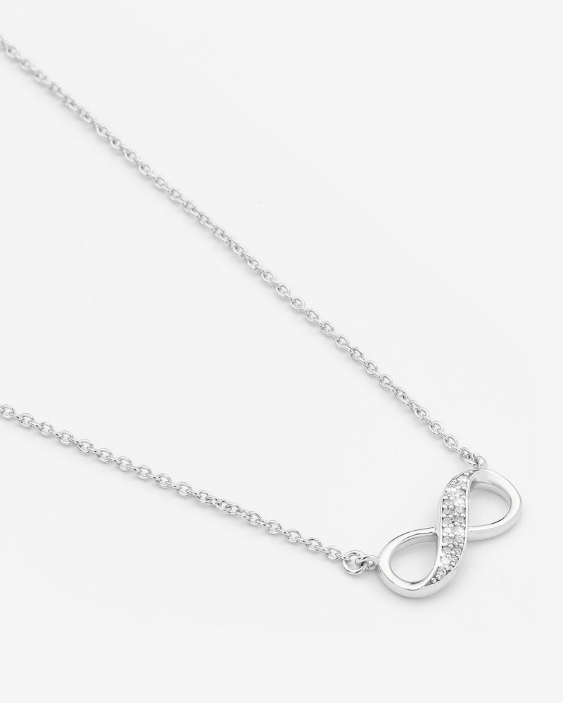 Iced Infinity Necklace - White Gold