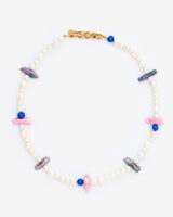 Iridescent Mixed Pearl and Shard Necklace - Gold